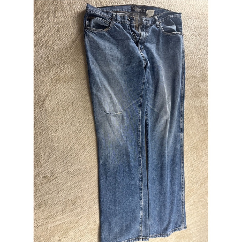 Ariat Jeans Mens 38x34 Blue Heritage Denim Relaxed Fit Straight Leg 5-Pocket